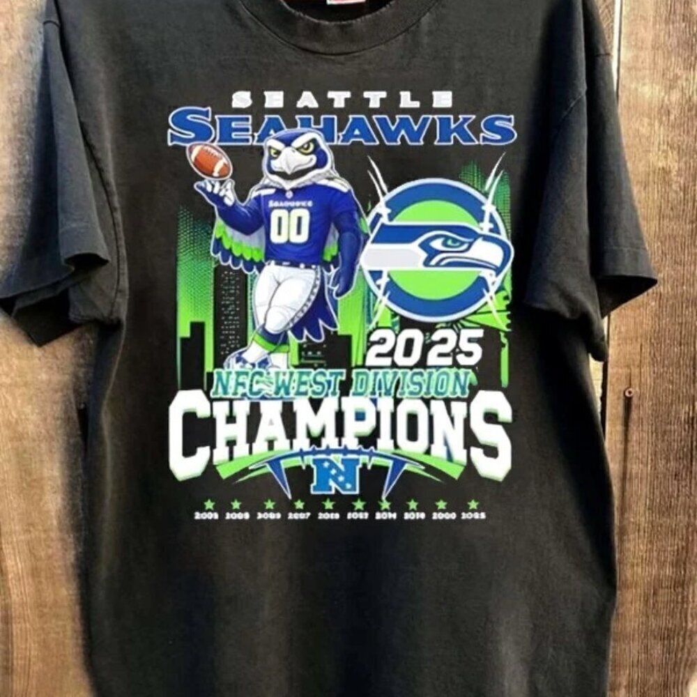 Seattle Seahawks 2025 Nfc West Division Champions 2026 Nfl Shirt .